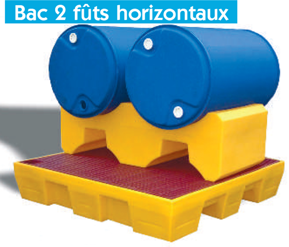 Bac 2 fûts horizontaux ref: MM-PRC220 + MM-PRSF2