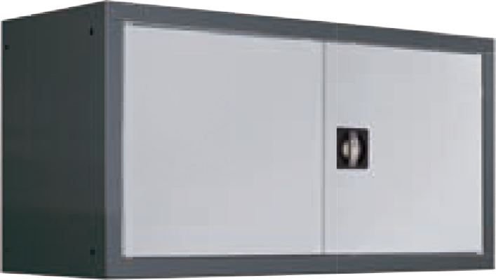 Armoire d'atelier suspendue 420 x 1000 mm avec portes battantes en tôle pleine 