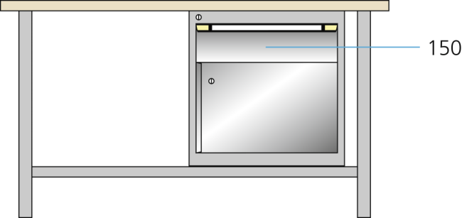 Etabli industriel avec porte et tiroir