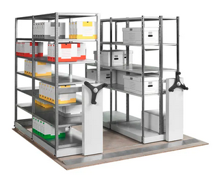 rayonnage industriel mobile avec bases mobiles