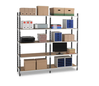 rayonnage tubulaire à tablettes flip