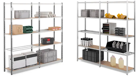 Rayonnages tubulaires Clip 4 tablettes pour vos espaces de stockage industriel