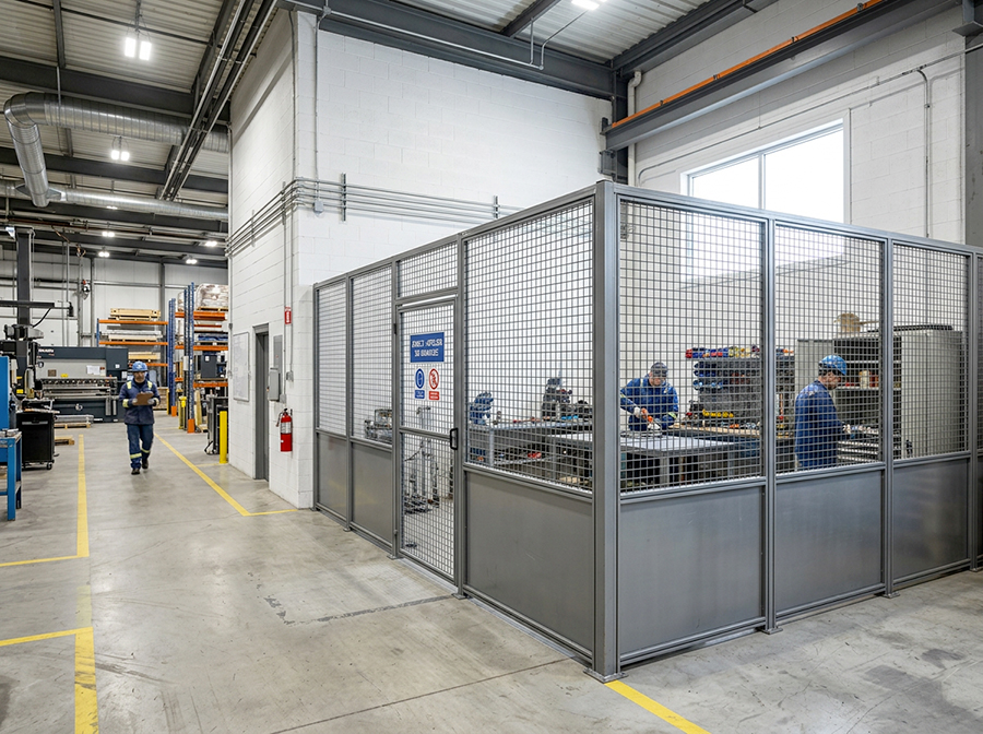 cloisons industrielles semi-grillagées