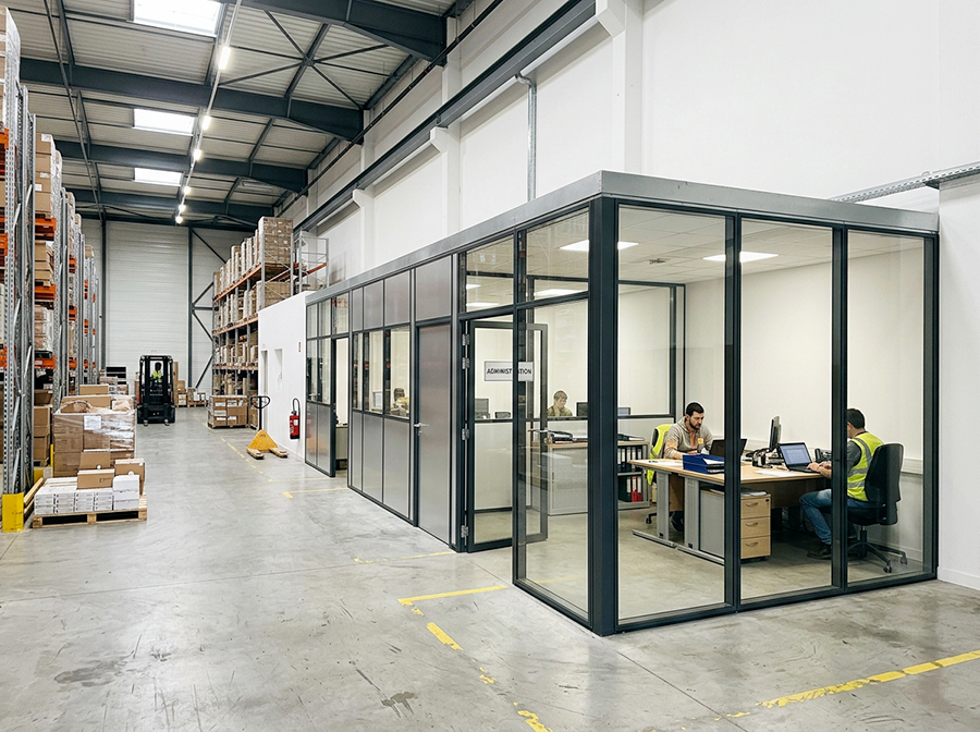 cloisons industrielles vitrées plexiglass
