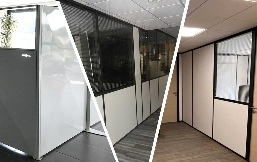 les 3 types de cloisons de bureaux