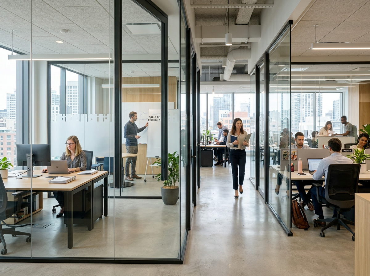 1-cloisons-de-bureaux-vitrees cloisons de bureaux vitrées pour un espace de travail lumineux