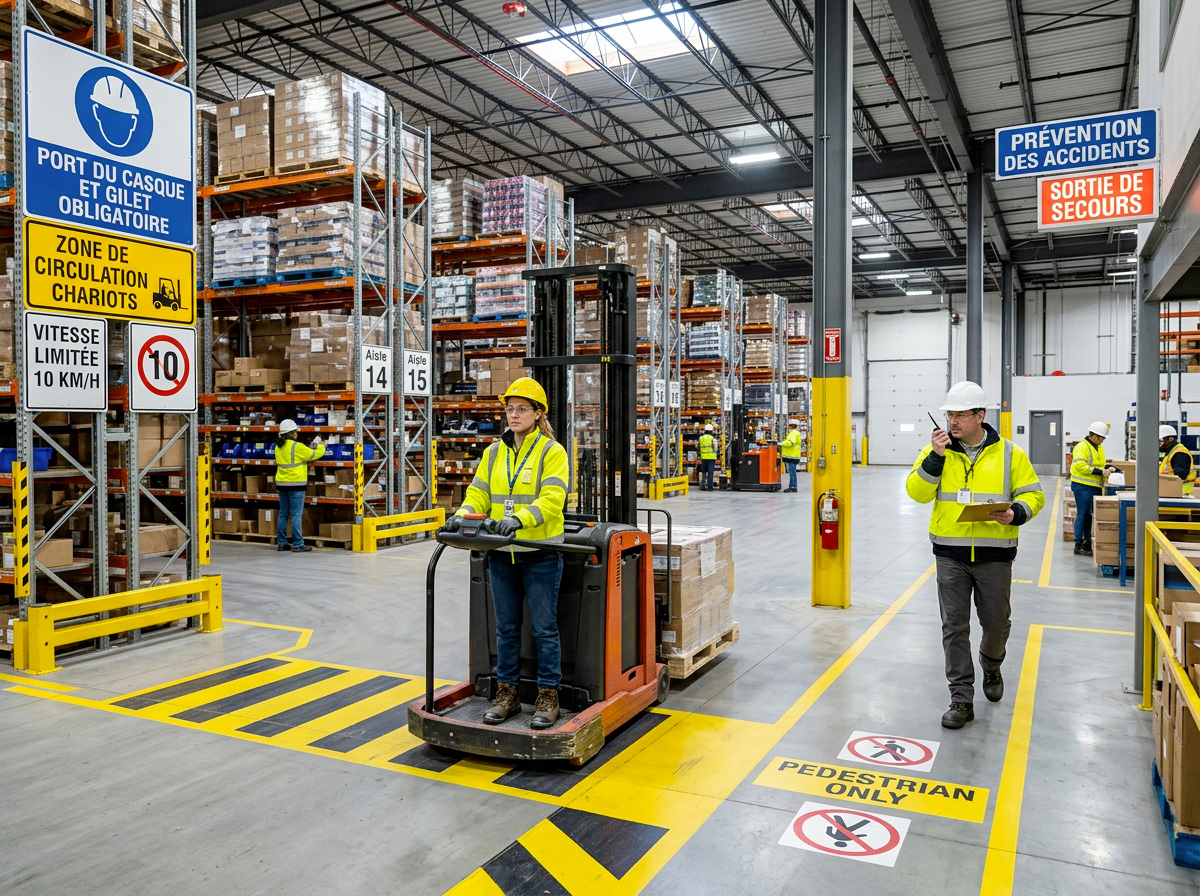 risques et sécurité dans un entrepôt industriel
